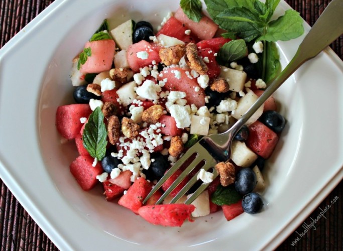 Watermelon and Blueberry Salad with mint 6