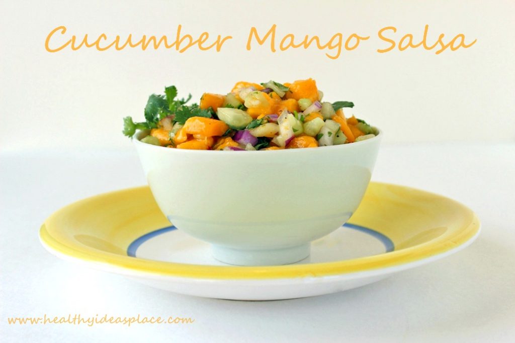 Cucumber Mango Salsa: Cucumber, mango, and red onion dance together for a delightfully refreshing and mildly spicy salsa.