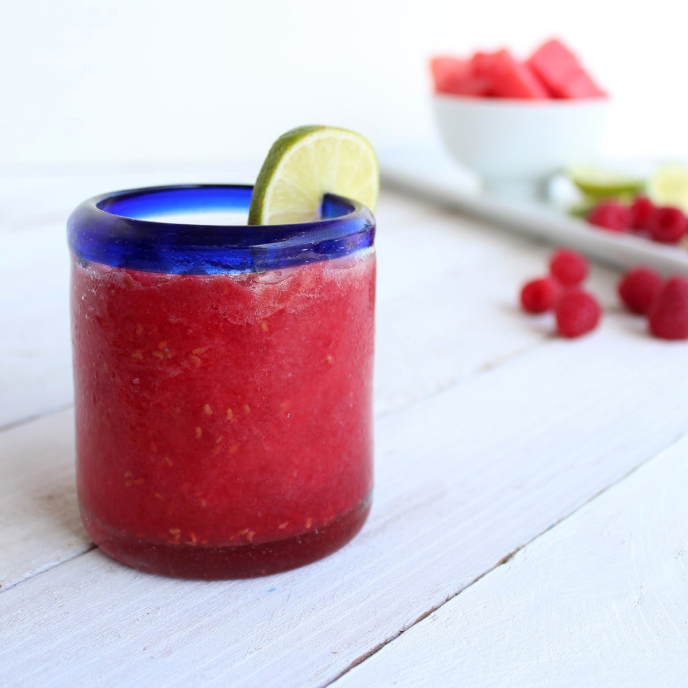 Raspberry Watermelon Slushies - Made with fresh raspberries and watermelon, these slushies are a delightfully refreshing treat on a hot summer day.