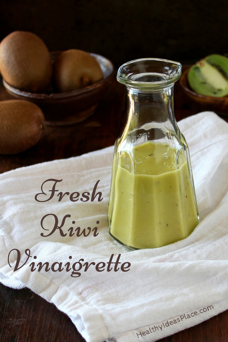  Fresh Kiwi Vinaigrette, easy to make with no added sugar of any kind, is a sweet, tangy vinaigrette perfect for topping your next salad. 