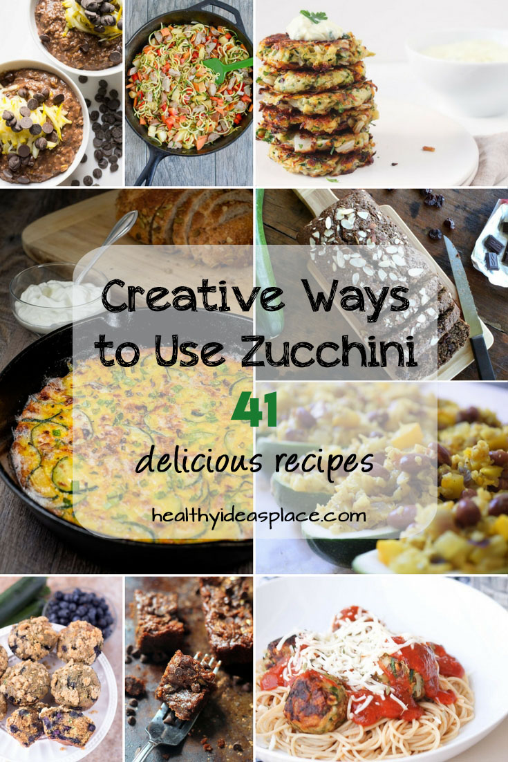 Creative Ways to Use Zucchini: 41 Delicious Recipes - Zucchini is a healthy summer squash that’s as versatile in cooking as it is prolific. Here are 41 creative and healthy ideas and recipes for using zucchini.