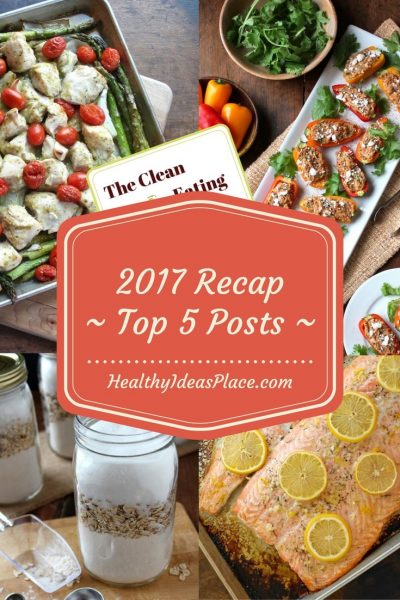 Collage of photos of top 5 recipes of 2017