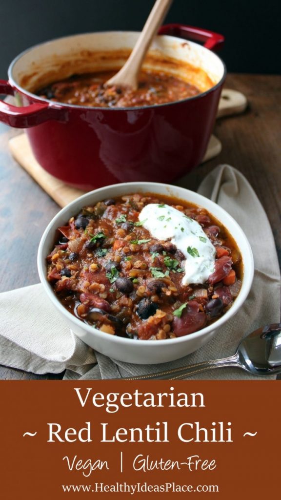 Vegetarian Chili with Red Lentils Healthy Ideas Place