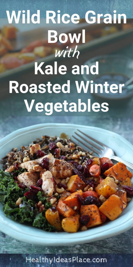 Wild Rice Grain Bowl with Kale and Roasted Winter Vegetables Healthy