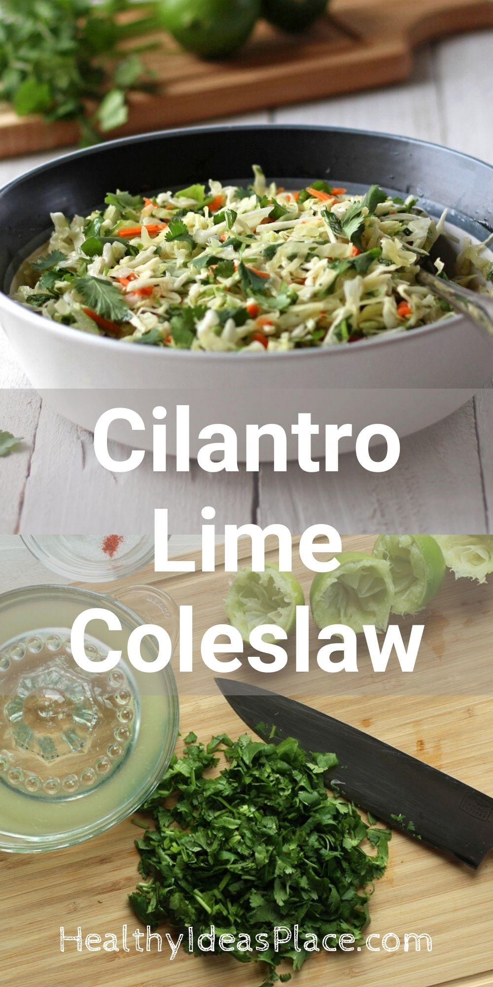 Collage picture of photos of coleslaw